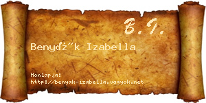 Benyák Izabella névjegykártya
